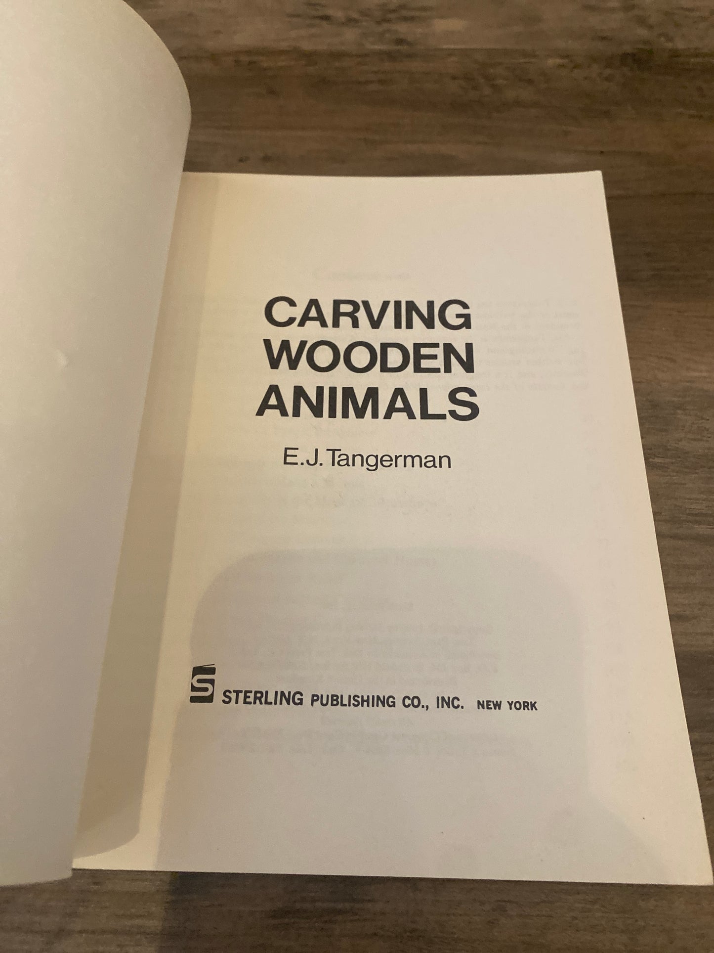 Carving Wooden Animals by E.J. Tangerman