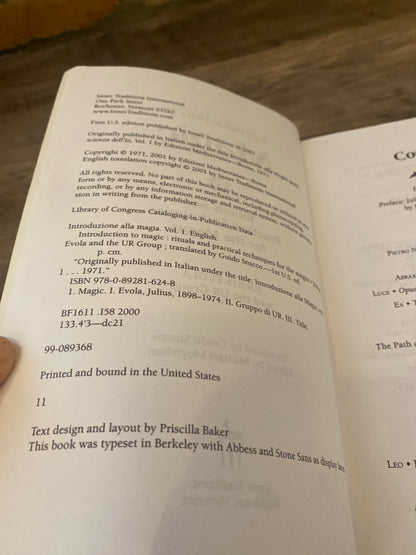 Introduction to Magic Vol. I by Julius Evola