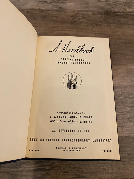 A Handbook For Testing Extra-Sensory Perception by C.E. Stuart