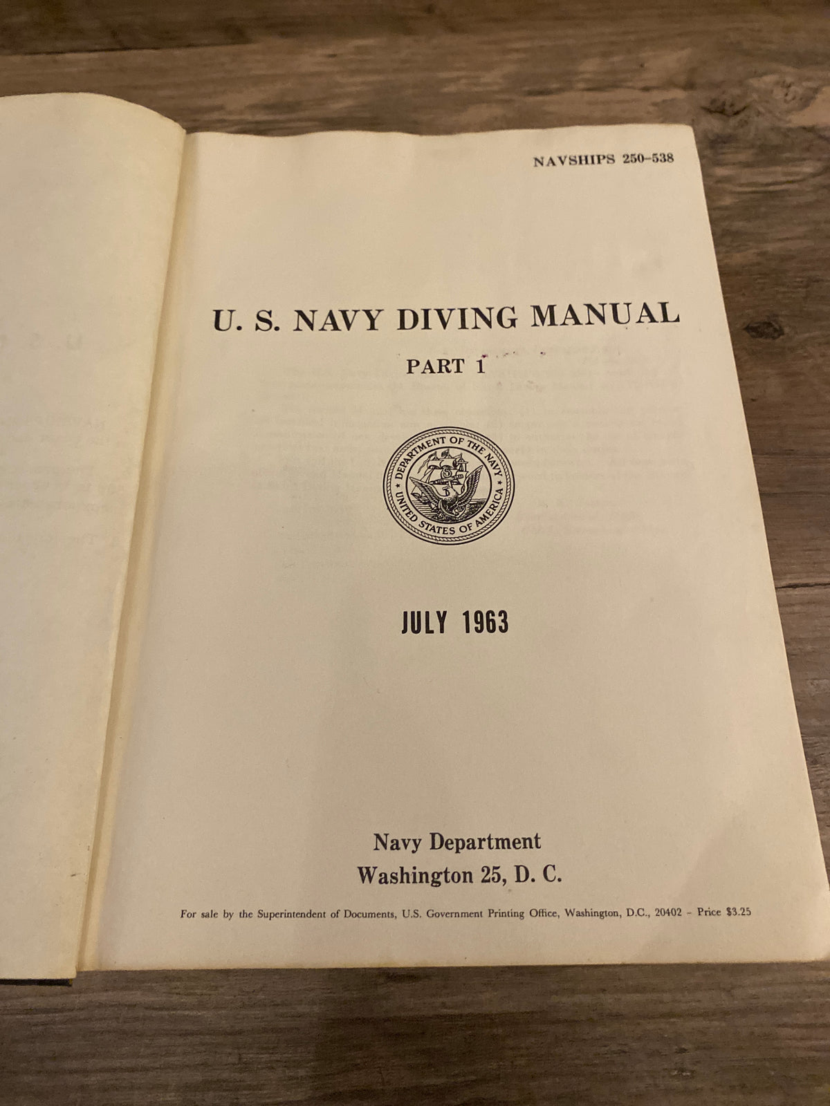 U.S. Navy Diving Manual by Navy Department Washington D.C.