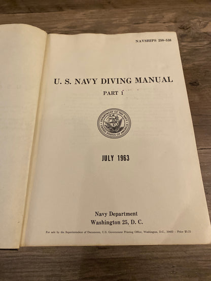 U.S. Navy Diving Manual by Navy Department Washington D.C.