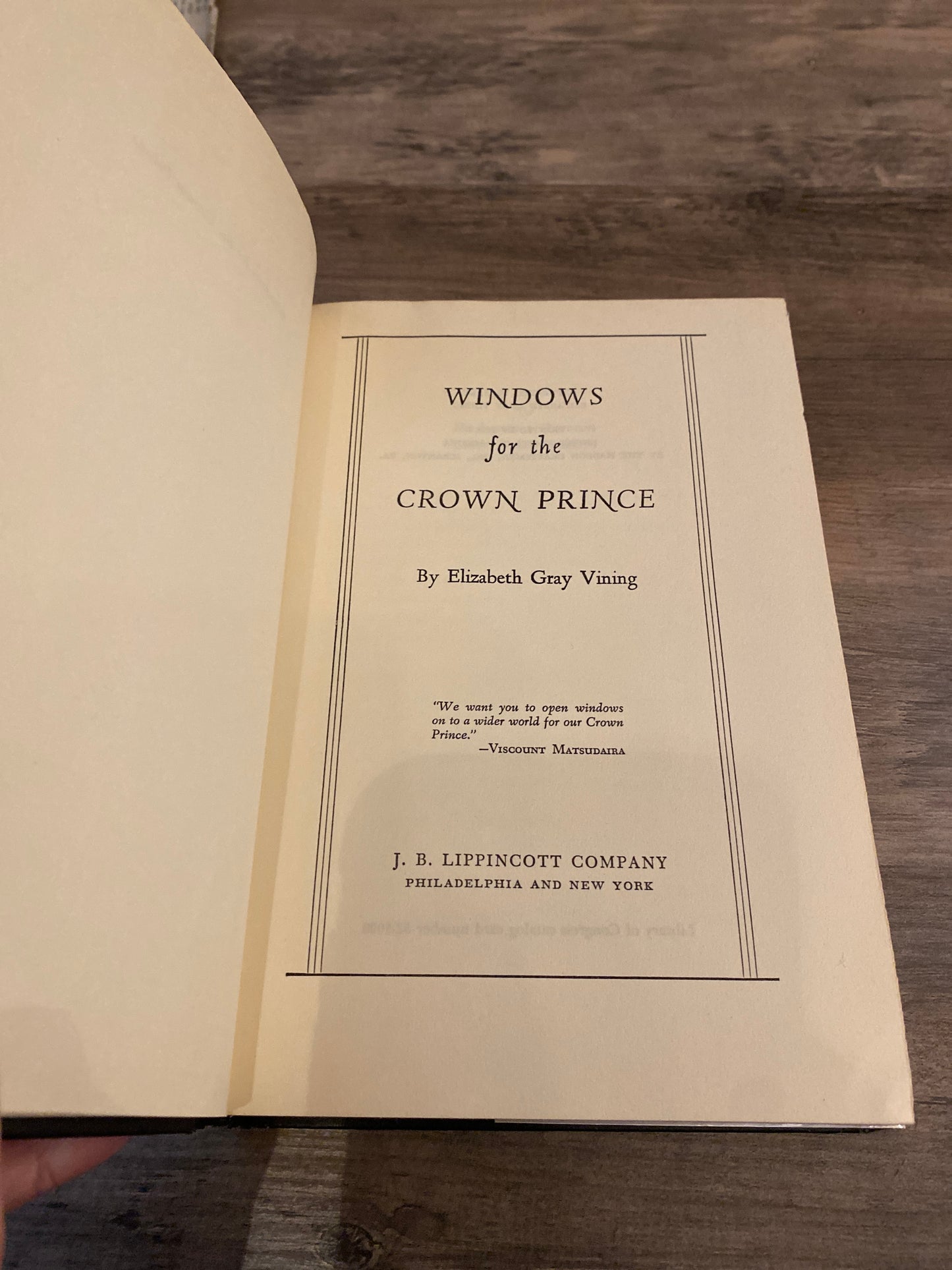 Windows for the Crown Prince by Elizabeth Gray Vining