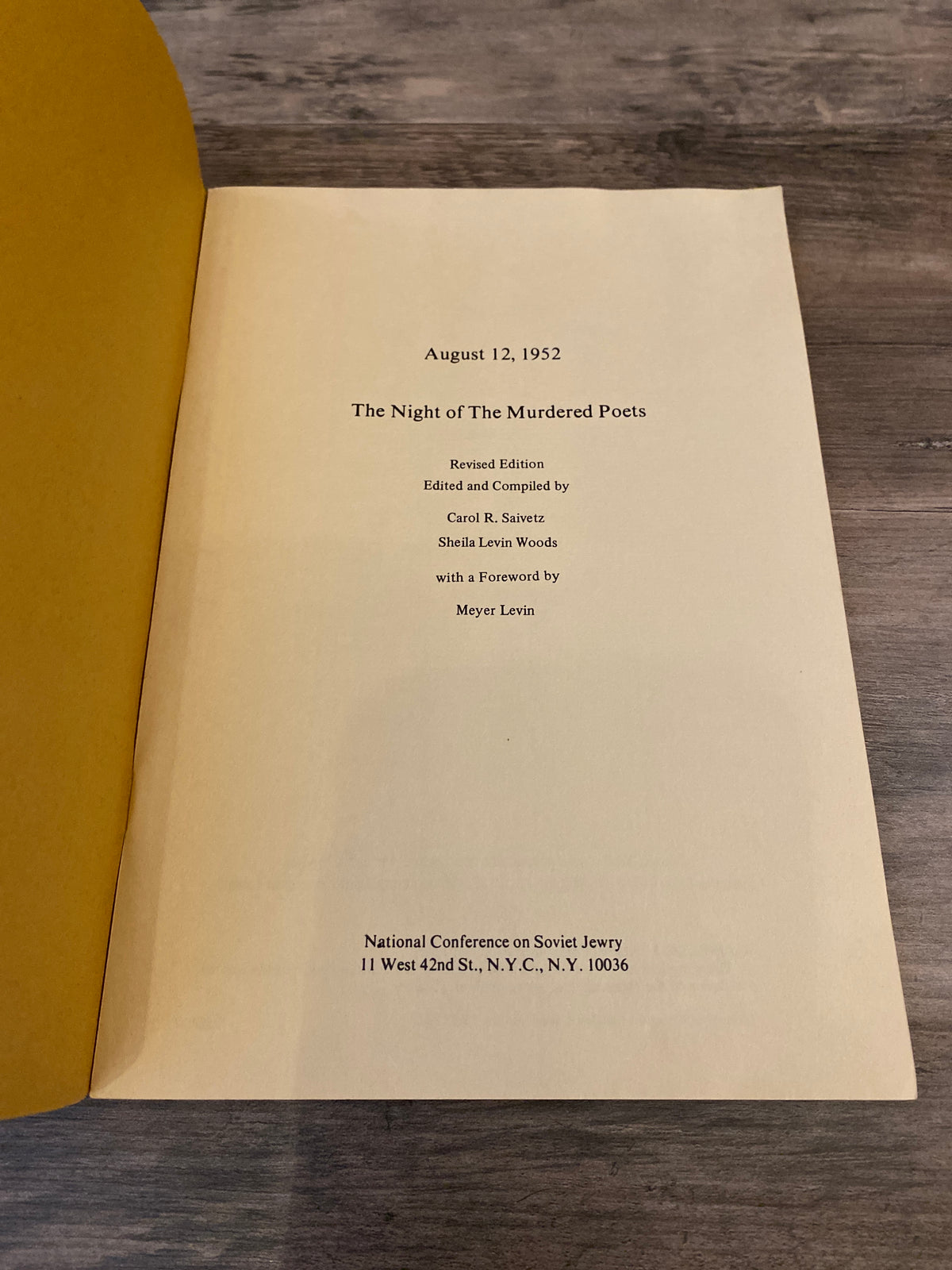 August 12, 1952 The Night Of The Murdered Poets