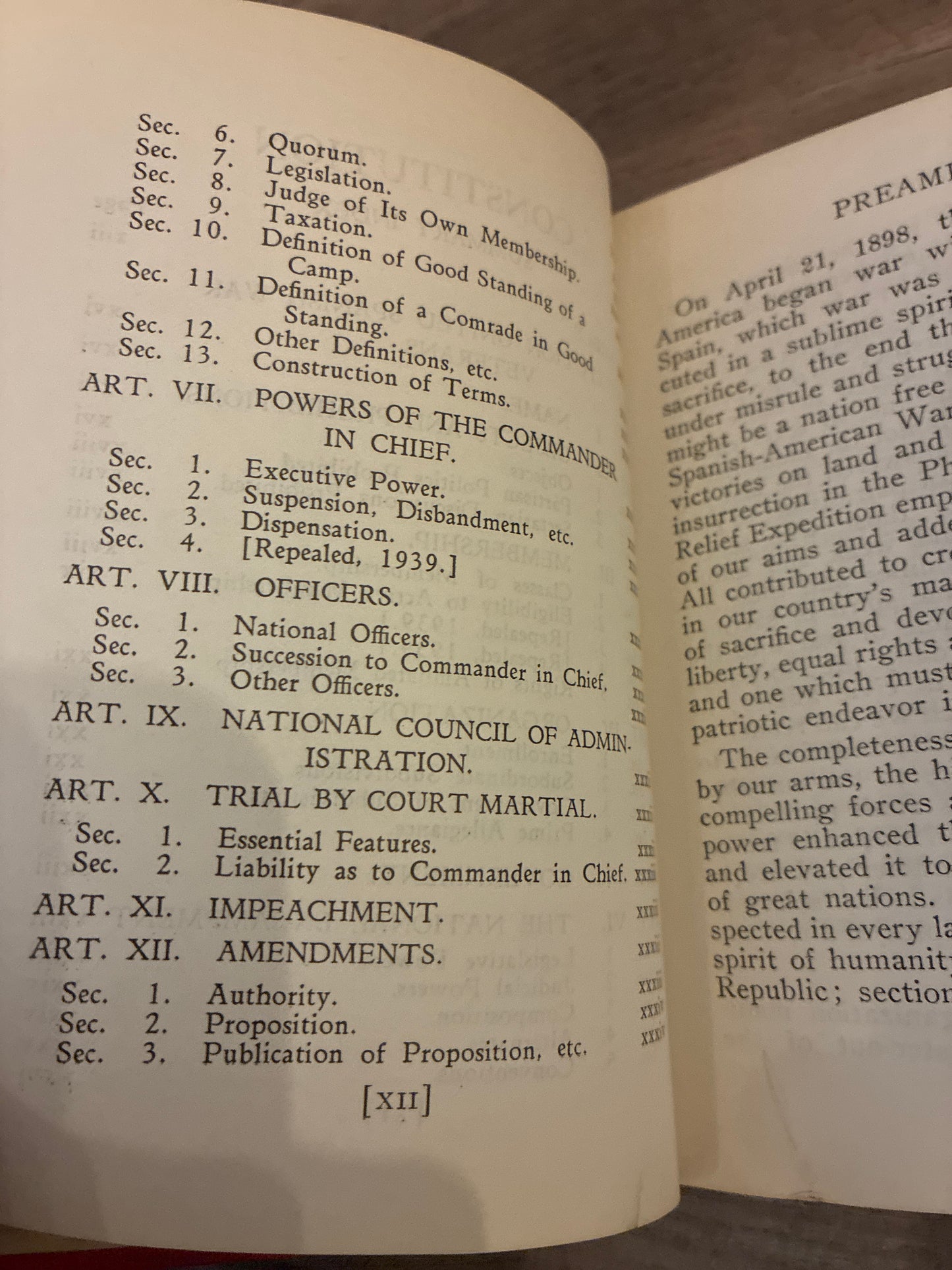 Constitution and Rules and Regulations of the United Spanish War Veterans