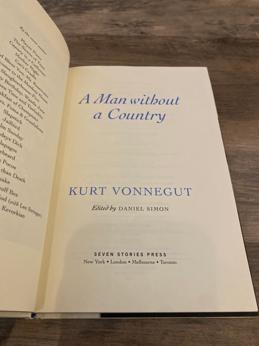 A Man Without A Country by Kurt Vonnegut Signed