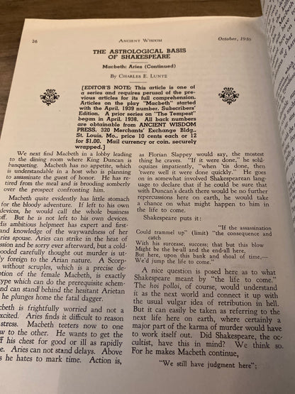Ancient Wisdom by The Theosophical Society Of Saint Louis Vol. I, No. 1-4
