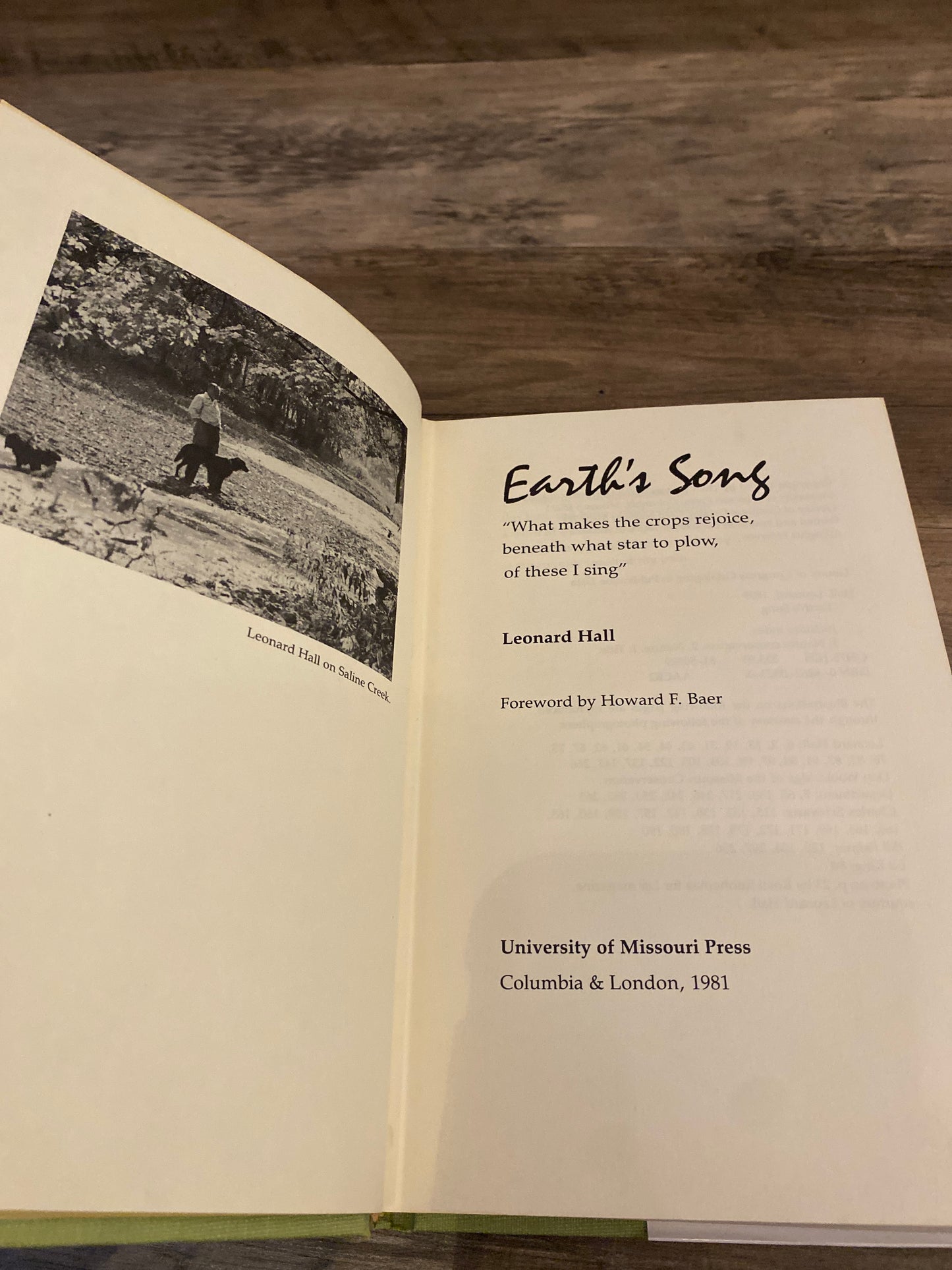 Earth's Song by Leonard Hall, Signed by Author