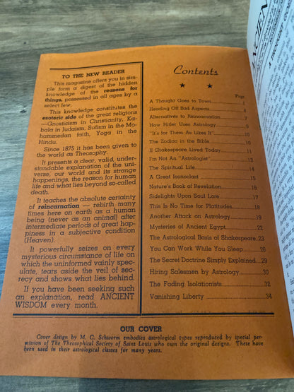 Ancient Wisdom by The Theosophical Society Of Saint Louis Vol. I, No. 1-4