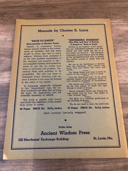 Ancient Wisdom by The Theosophical Society Of Saint Louis Vol. I, No. 1-4