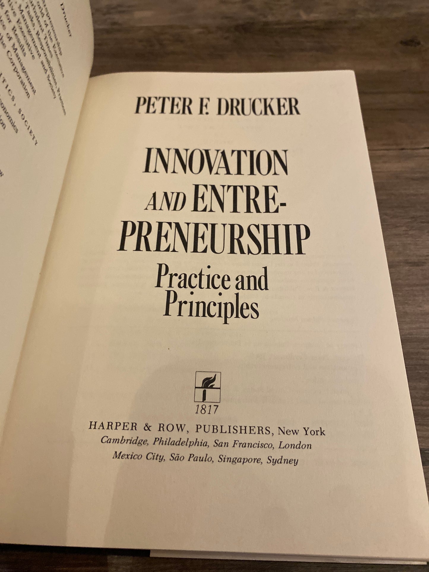 Innovation And Entrepreneurship by Peter F. Drucker, Signed