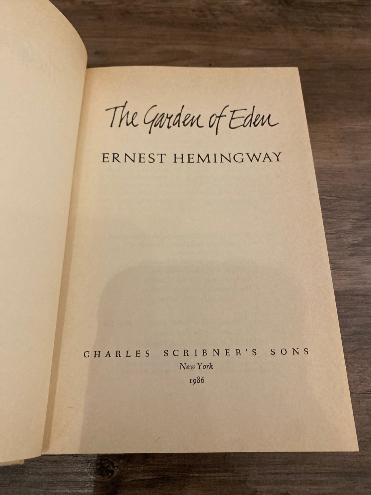 The Garden of Eden by Ernest Hemingway