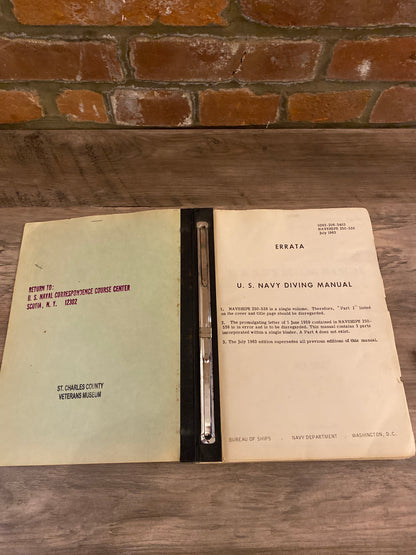 U.S. Navy Diving Manual by Navy Department Washington D.C.