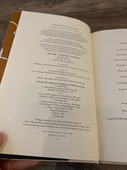 A Man Without A Country by Kurt Vonnegut Signed