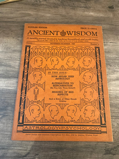Ancient Wisdom by The Theosophical Society Of Saint Louis Vol. I, No. 1-4