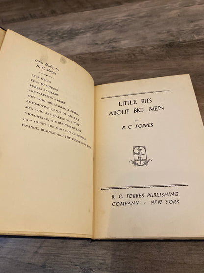 Little Bits About Big Men by B.C. Forbes Signed
