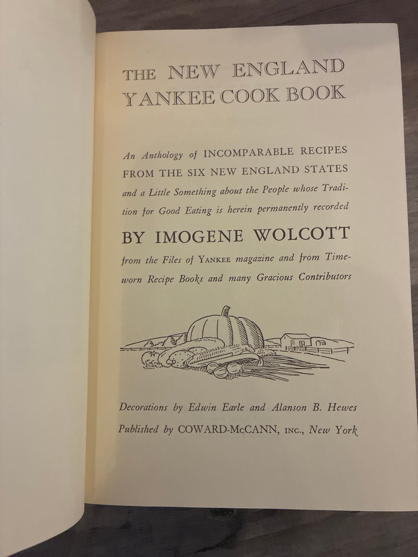 The New England Yankee Cookbook by Imogene Wolcott
