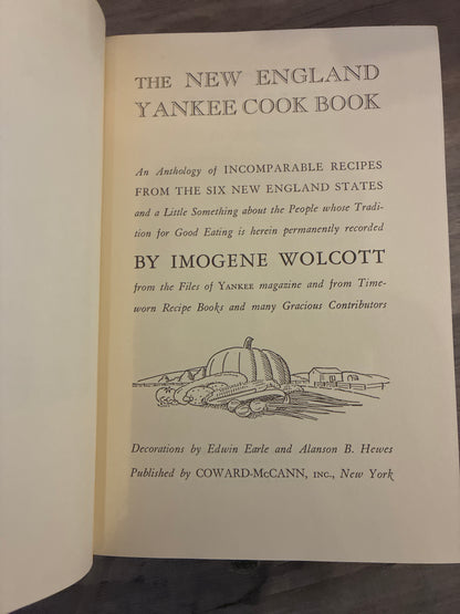 The New England Yankee Cookbook by Imogene Wolcott